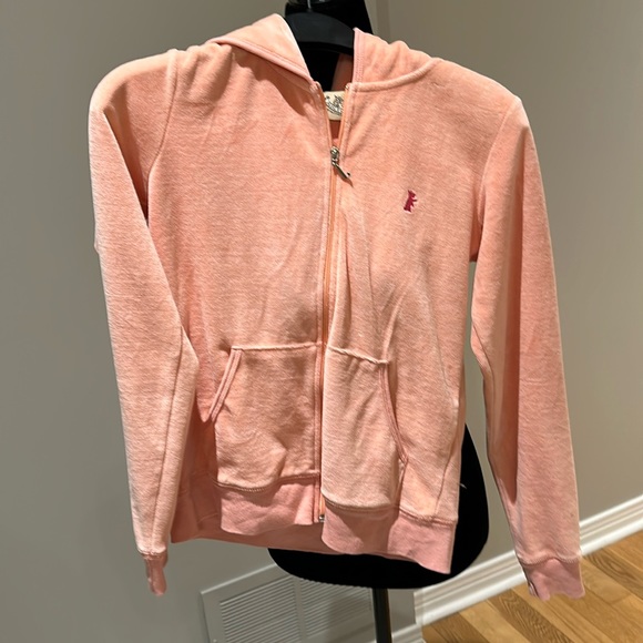 Juicy couture velvet sweat jacket in light salmon - Picture 1 of 5